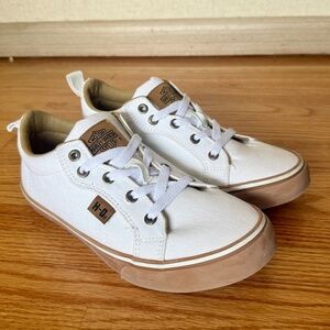 Harley-Davidson White Canvas Sneakers Low Top Women’s Size 8